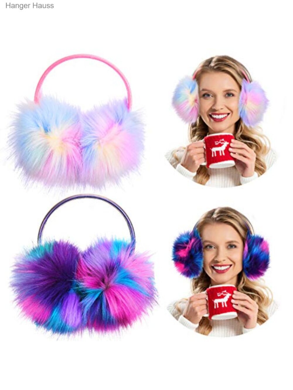 Faux Fur Earmuffs Winter Warm Fluffy Ear Warmers for Women Outdoor